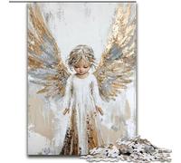 Golden Angel Girl Puzzles for Adults Teens 1000 Pieces, Toys Educational Games Stress Relieving Unique Birthday And Gifts (26x38cm)
