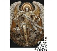 Golden Angel Warrior Art Print Jigsaw Puzzles Puzzles for Adults Kids. 1000 Piece Impossible Challenge Toy Educational Game Home Decoration for Adults& Kids Age 14 Years Up 52x38cm/1000pcs