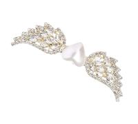 Golden Angel Wings Pearl Hair Clip Alloy Rhinestone