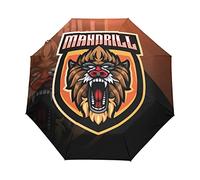 Golden Angry Monkey Automatic Umbrella Windproof Foldable Umbrells Auto Open Close for Girls Boys Women