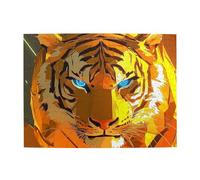 Golden Angry Tiger Wooden Puzzle 500 Piece Jigsaw Puzzle for Adults Challenging Puzzle for Game Size 15"x20.4"