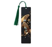 Golden Animal Butterfly Wooden Bookmark with Tasse Galaxy Bookmarks for Women Men Book Lovers, Page Markers for Students Teachers Reading Writers Gifts