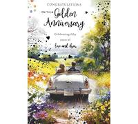 Golden Anniversary Card - Congratulations On Your Golden Anniversary - 50th Wedding Anniversary Card - Celebrating 50 Years of Love