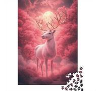 Golden Antlered Deer 1000-Piece Puzzle for Adults, 70x50cm/1000pcs; White Pieces with A Smooth Surface; Shared Family Time Around The Table