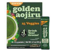 Golden Aojiru Green Juice Powder - Japanese Young Barley Grass & Vegetable Blend, Gluten Free - 46 Packets
