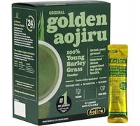 Golden Aojiru Original - Young Barley Green Grass Juice Powder for Smoothies and Drinks, 100% Japanese Grown - Ready-to-Use 0.1 oz. (3g) Individual Packet × 46pcs - Vegan, Non-GMO, and Gluten Free
