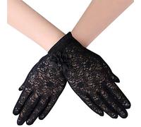 Golden Apple LERTREE 1 Pair Ladies Lace Gloves Womens Black Mittens for Wedding Opera Evening Party Banquet Dress (Black)