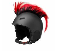 Golden Apple Punk Mohawk Hair Motocycle Helmet Decor with Sticker Ski Helmet Bike Helmet Accessory Decoration (No Helmet) (Red)