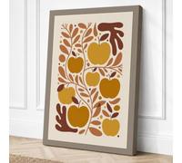 Golden Apples in Pattern Canvas Wall Art Print 24x16 Inch (61 x 41 cm)