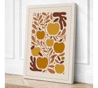Golden Apples in Pattern Canvas Wall Art Print 24x16 Inch (61 x 41 cm)