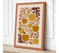 Golden Apples in Pattern Canvas Wall Art Print 30x20 Inch (76 x 51 cm)