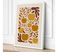 Golden Apples in Pattern Canvas Wall Art Print 36x24 Inch (91 x 61 cm)