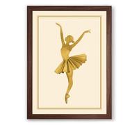 Golden Arabesque Art Deco Framed Wall Art Print A2 (59.4×42cm) Walnut, Wall Decor for Living Room, Bedroom, Office & Home, Ready to Hang, Art Gift