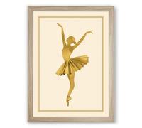 Golden Arabesque Art Deco Framed Wall Art Print A3 (42×29.7cm) Oak, Wall Decor for Living Room, Bedroom, Office & Home, Ready to Hang, Art Gift