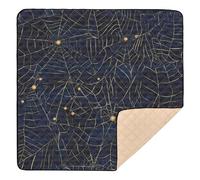 Golden Arachnid Web Dark Design Large Sturdy Baby Activity Play Mat for Floor 1-Piecing Travel Play Mat for Babies Infants Toddlers, 50'' x 50''