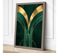 Golden Arches Art Deco Canvas Wall Art Print 18x12 Inch (46 x 30 cm)