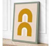 Golden Arches Minimalist Canvas Wall Art Print 18x12 Inch