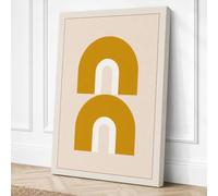 Golden Arches Minimalist Canvas Wall Art Print 18x12 Inch