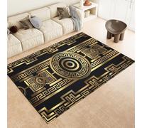 Golden Area Rugs Greek Style Geometric Graphics Shape Washable Plush & Fluffy Non-Slip Short Pile Floor Mat 160 X 230 Cm For Bedroom Dining Room & Lounges,180 X 240 Cm