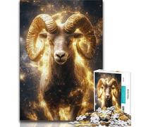 Golden Aries JigsawPuzzle 1000 Pieces for Adults,Challenging To Complete But Fun And Humorous Unique Home Decor And Gifts (38x26cm)