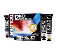 Golden Artist Colors, Open Slow-Drying Acrylics, 12-Color Mixing Set, 0000925-0