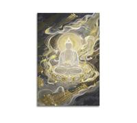Golden Aura Buddha Wall Art, Divine Decor For Home And Meditation Room Artistic Wall Mural Modern Hanging Decor Poster24x36inch(60x90cm)