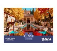 Golden Autumn at Alhambra Granada Wooden Jigsaw Puzzle Waterproof 1000 Piece Puzzles for Adults Colourful Educational Games