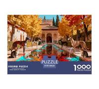 Golden Autumn at Alhambra Granada Wooden Jigsaw Puzzle Waterproof 1000 Piece Puzzles for Adults Gifts Impossible Home Decoration
