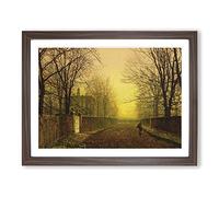 Golden Autumn By John Atkinson Grimshaw Classic Painting Framed Wall Art Print, Ready to Hang Picture for Living Room Bedroom Home Office Décor, Walnut A4 (34 x 25 cm)