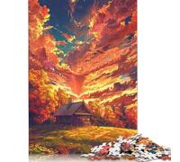 Golden Autumn Jigsaw Puzzles Puzzle 500 Pieces Jigsaws Rectangular Wooden Jigsaw Stress Reliever Difficult Challenge 500pcs (52x38cm)