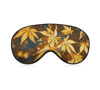 Golden Autumn Leaves Sleep Mask with Adjustable Strap, Breathable Sleep Masks for Women Men, Soft Eye Mask for Side Sleepers, Travel, Office Nap, Airplane & Blocking Light