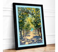 Golden Avenue Impressionism Framed Wall Art Print A1 (84.1×59.4cm) Black, Wall Decor for Living Room, Bedroom, Office & Home, Ready to Hang, Art Gift
