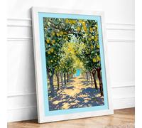 Golden Avenue Impressionism Framed Wall Art Print A3 (42×29.7cm) White, Wall Decor for Living Room, Bedroom, Office & Home, Ready to Hang, Art Gift
