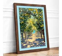 Golden Avenue Impressionism Framed Wall Art Print A4 (29.7×21cm) Walnut, Wall Decor for Living Room, Bedroom, Office & Home, Ready to Hang, Art Gift