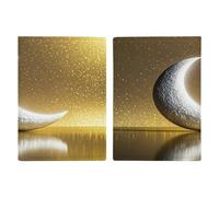 Golden Background And Crescent Moon Passport Holder Passport Wallet PU Leather Passports Protective Cover Slim Travel Accessories