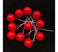 Golden Ball Cake 20 Pcs Set for Birthday Party Cupcake Decorations For - Assorted Sizes (2cm, 2.5cm, 3cm, 4cm) with Wire Stem, Foam Craft for Cake(red)