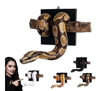 Golden Ball Python Wall Sculpture, Realistic Snake Wall Decor, 3D Resin Snakes Statue Gothic Sculpture WallMounted, Symbol of Strength & Prosperity for Entryway Living Room Home Office (Brown)