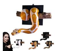 Golden Ball Python Wall Sculpture, Realistic Snake Wall Decor, 3D Resin Snakes Statue Gothic Sculpture WallMounted, Symbol of Strength & Prosperity for Entryway Living Room Home Office (Orange)