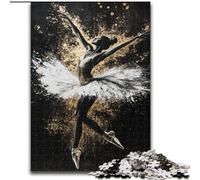 Golden Ballerina 1000 Pieces Jigsaw Puzzle For Adults Teens, Educational Games DIY Toys with Matching Poster And Trivia Sheet for Age 14+ (26x38cm)