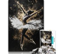 Golden Ballerina Jigsaw Puzzles for Adults Teenagers Jigsaws Puzzle,Challenging Game And Family Play for Is Ideal As A Gift for The Whole Family 38x26cm