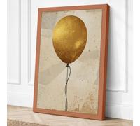 Golden Balloon Rising Canvas Wall Art Print 24x16 Inch