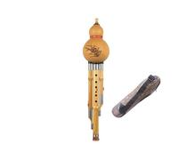 Golden Bamboo Hulusi C/bB/D/F/G Key Three-tone Hulusi Flute Professional Performance Instrument (Color : C Tone)