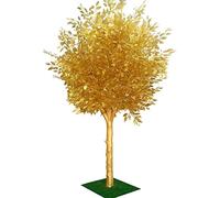 Golden Banyan Tree, 1.5/1.8/2M Large Artificial Plants,Indoor And Outdoor Home Decoration Housewarming Gift,Silk Flower(Round,1.5mx1m (4.9ft))