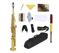 Golden Bb Saxophone Saxophone Brass Straight Pipe Sax Woodwind Instrument With Leather Box Musical Instrument Accessories