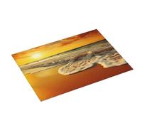 Golden Beach Sea Printed Dish Drying Mat 61x46 CM Dish Drying Pad Highly Absorbent Microfiber Kitchen Counter Mat for Dishes Drainer