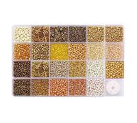 Golden Beads for Bracelet Making, Seed Bead Glass Beads, Friendship Bracelet Making Kit Craft Kit Set Small Bead for Girls Adults