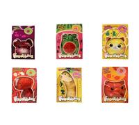 Golden Bear FOODIBLES Scented Small 10cm Tall Soft Toy Collection: Strawberry Elephant, Cool Watermelon Frog, Cute Cherry Mouse, Banana Dog, Cute Lemon Cat and “Pretty as a Peach” Pig! (6 Pieces)