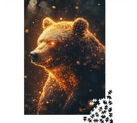 Golden Bear Glow Adult 1000-Piece Jigsaw Puzzle, 70x50cm/1000pcs; A Relaxed Project for Colder Days; White Card Pieces for A Neat Table
