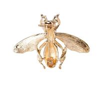 Golden Bee Brooch Alloy Lapel Pin with Rhinestone Detail