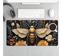 Golden Bee Desk Pad Protector Non-Slip Gaming Desk Mat Waterproof Desktop Mat for Keyboard and Mouse Large Mousepad Smooth Writing Pad for Home Office Work(23.6 X 13.8)